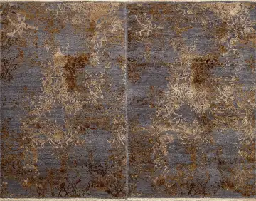 Ковёр Illusion 16209 — синий и золотистый, винтажный рисунок