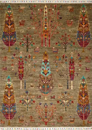 Ковёр Suzani 16235 — красный и голубой, восточный орнамент