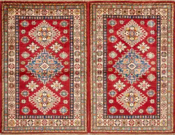 Ковёр Казах 16243 — красный и синий, с медальоном