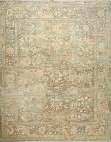 Ковёр Чуби 16259 — зелёный и бежевый, винтажный рисунок