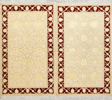 Ковёр Агра 16293 — кремовый и бордовый, растительный рисунок