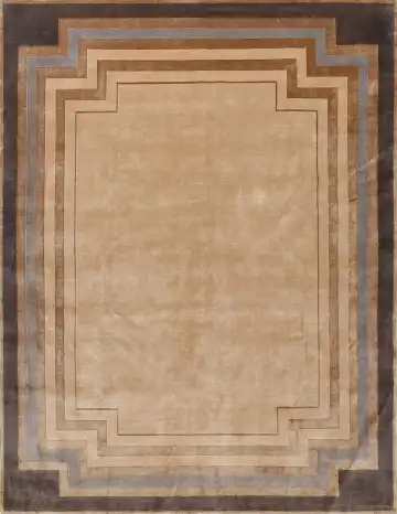 Ковёр Shape 16352 — коричневый и голубой, геометрический рисунок