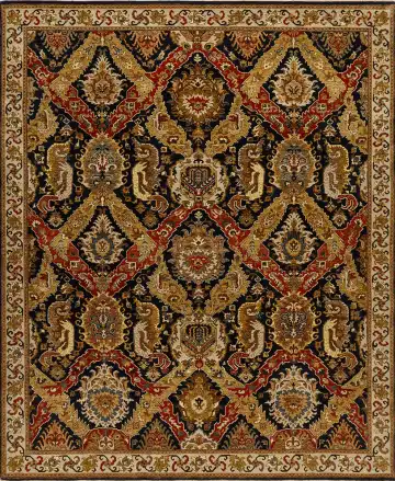Ковёр Агра 16370 — красный и золотистый, сюжетный рисунок