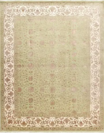 Ковёр Агра 16384 — кремовый и белый, растительный рисунок
