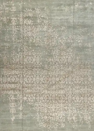 Ковёр Bliss 16395 — серый и белый, растительный рисунок