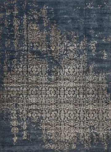 Ковёр Bliss 16408 — синий и золотистый, винтажный рисунок