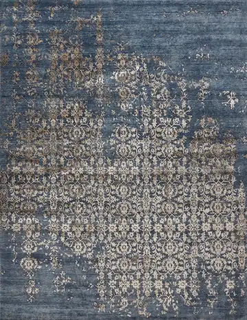 Ковёр Bliss 16413 — синий и золотистый, винтажный рисунок