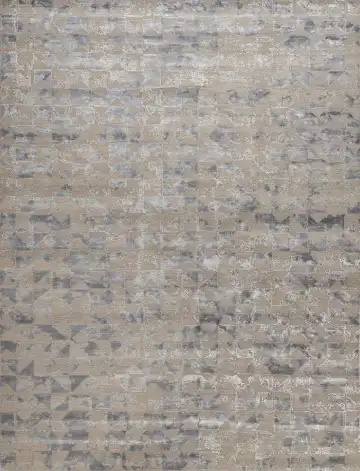 Ковёр Dazzle 16415 — бежевый и голубой, геометрический рисунок