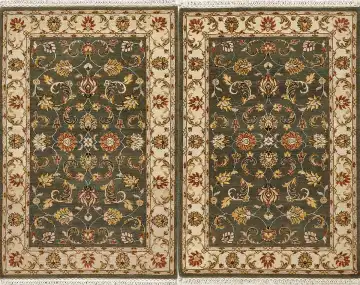 Ковёр Агра 16475 — серый и золотистый, растительный рисунок