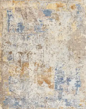 Ковёр Dazzle 16516 — кремовый и голубой, абстрактный рисунок