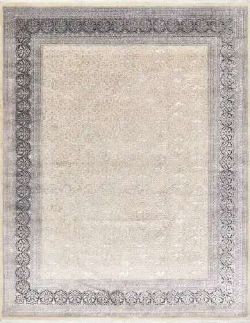 Ковёр Агра 16520 — кремовый и серый, растительный рисунок