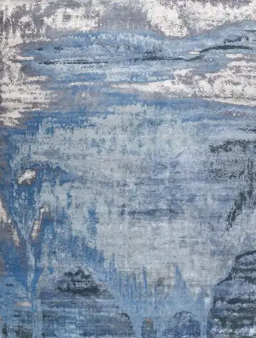 Ковёр Dazzle 16531 — кремовый и голубой, в полоску