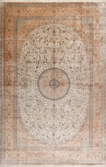 Ковёр Кашмир 16551 — коричневый и кремовый, с медальоном