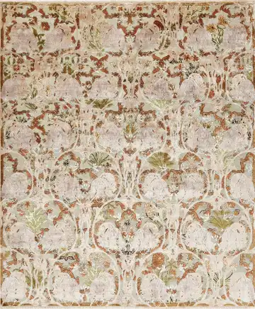 Ковёр Bliss 16561 — кремовый и коричневый, с медальоном