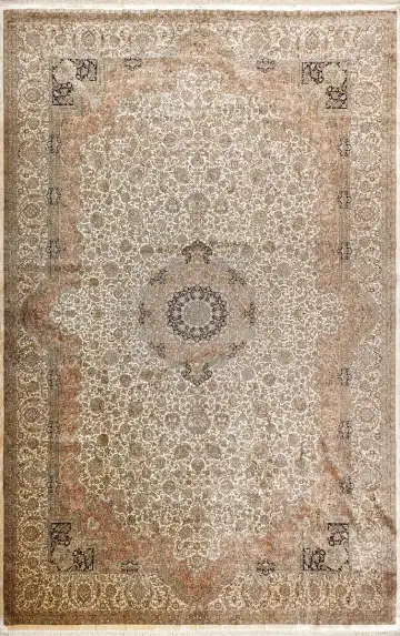 Ковёр Кашмир 16564 — кремовый и коричневый, восточный орнамент
