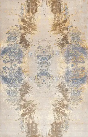 Ковёр Dazzle 16566 — кремовый и голубой, абстрактный рисунок