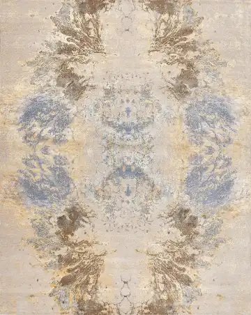 Ковёр Dazzle 16567 — кремовый и голубой, абстрактный рисунок