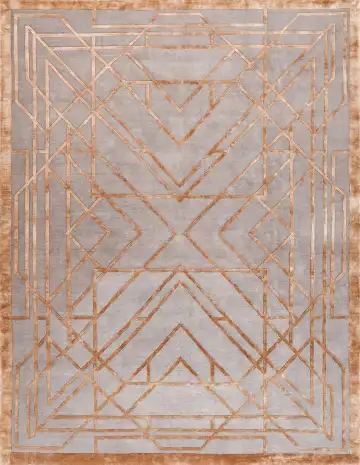 Ковёр Shape 16610 — терракотовый и голубой, с медальоном