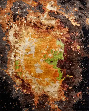 Ковёр Dazzle 16899 — оранжевый и коричневый, абстрактный рисунок