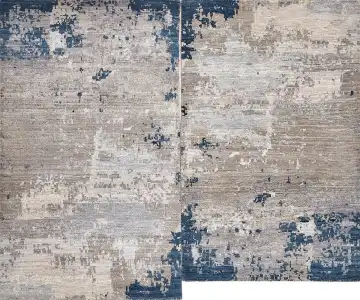 Ковёр Dazzle 16907 — бежевый и синий, абстрактный рисунок
