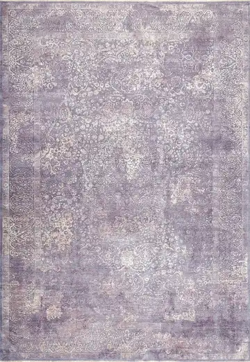 Ковёр Illusion 16928 — фиолетовый и белый, с медальоном