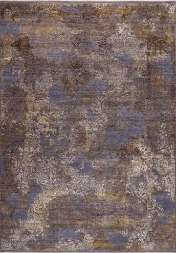 Ковёр Illusion 16929 — голубой и коричневый, винтажный рисунок