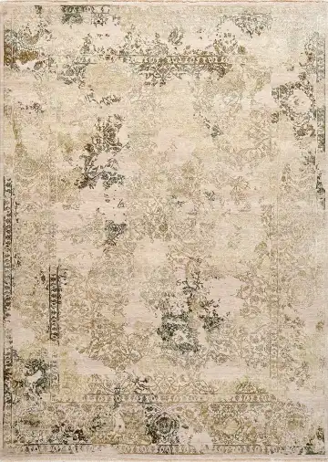 Ковёр Illusion 16946 — кремовый и коричневый, с медальоном