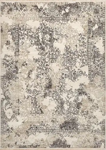 Ковёр Illusion 16952 — кремовый и коричневый, с медальоном