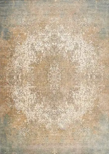 Ковёр Dazzle 16977 — бежевый и зелёный, винтажный рисунок