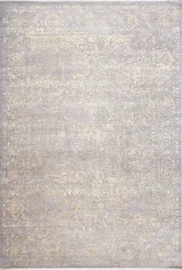 Ковёр Illusion 17003 — серый и золотистый, восточный орнамент