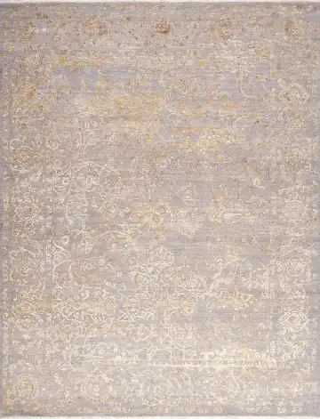 Ковёр Illusion 17008 — серый и золотистый, восточный орнамент