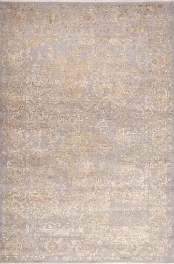 Ковёр Illusion 17010 — серый и золотистый, восточный орнамент