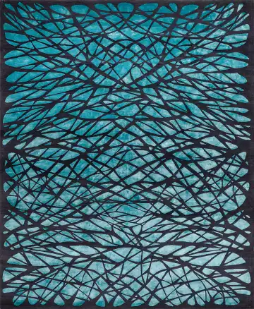 Ковёр Rug Star by J.Dahlmanns 17064 — голубой и чёрный, геометрический рисунок