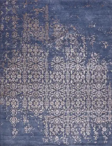 Ковёр Bliss 17172 — синий и бежевый, восточный орнамент