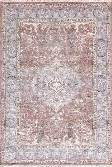 Ковёр Bliss 17278 — красный и белый, с медальоном