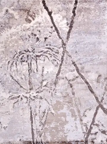 Ковёр Dazzle 17325 — серый и коричневый, растительный рисунок