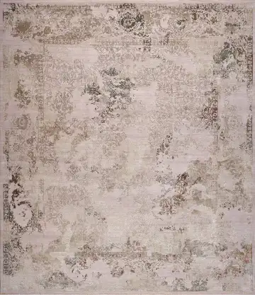 Ковёр Illusion 17331 — кремовый и коричневый, с медальоном