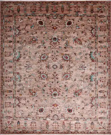 Ковёр Suzani 17401 — кремовый и красный, восточный орнамент