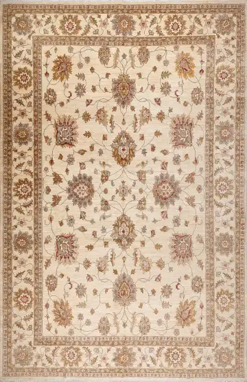 Ковёр Чуби 17403 — кремовый и коричневый, растительный рисунок