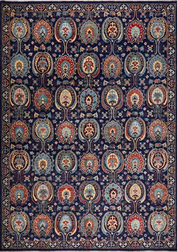 Ковёр Suzani 17408 — оранжевый и красный, с медальоном