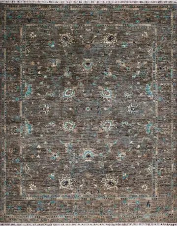 Ковёр Suzani 17412 — коричневый и голубой, винтажный рисунок