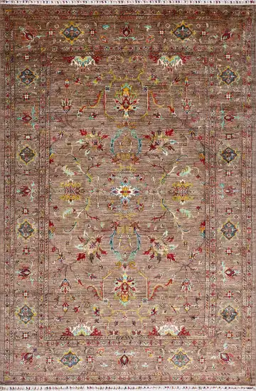 Ковёр Suzani 17422 — терракотовый и красный, восточный орнамент