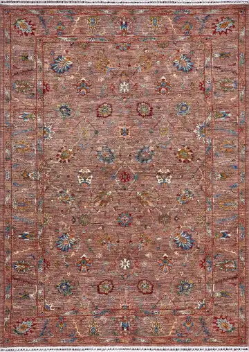 Ковёр Suzani 17438 — бордовый и голубой, восточный орнамент