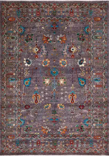 Ковёр Suzani 17440 — фиолетовый и коричневый, восточный орнамент