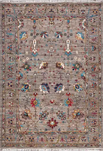 Ковёр Suzani 17448 — коричневый и голубой, восточный орнамент