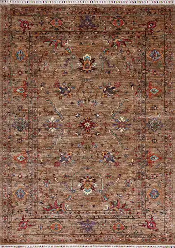 Ковёр Suzani 17451 — коричневый и красный, восточный орнамент