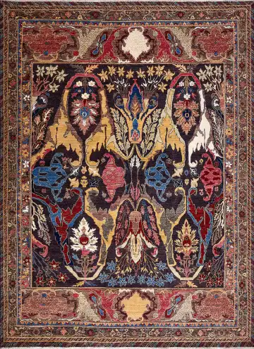 Ковёр Bidjar 17469 — красный и жёлтый, восточный орнамент