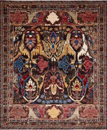 Ковёр Bidjar 17481 — красный и жёлтый, восточный орнамент