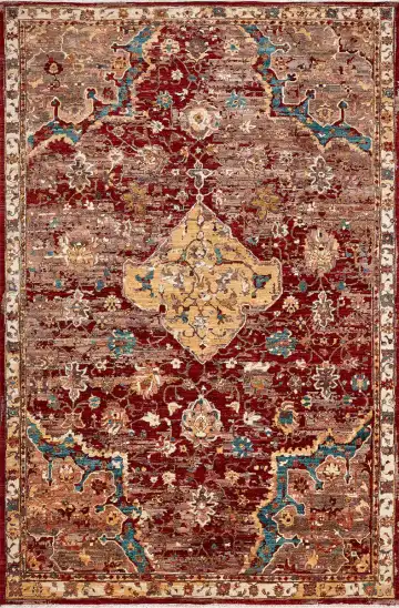 Ковёр Чуби 17484 — красный и жёлтый, восточный орнамент