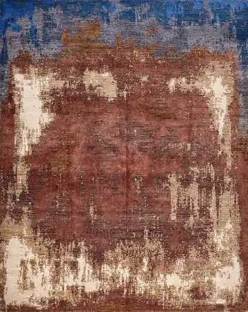 Ковёр Dazzle 17491 — синий и красный, абстрактный рисунок